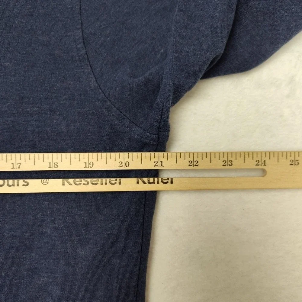 Mizzen+Main Hoodie Mens Medium Blue Henley Pullover Hooded Button 1P0-0408 - Picture 10 of 10